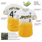 Custom Name and Number Personalized Royal-Gold Fade Baseball Jersey with White Pinstripes - Authentic Team Apparel Personalized