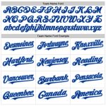 Custom Name and Number Authentic Fade Fashion Baseball Jersey - White Pinstripe Royal-Light Blue Design Personalized White