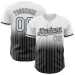 Custom Name Number Baseball Jersey - Personalized Silver-Black White Pinstripe Authentic Fade Design Personalized White Pinstripe