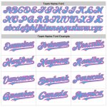 Custom Name and Number Sky Blue-Pink Pinstripe Baseball Jersey - Personalized Authentic Fade Fashion Team Apparel Personalized
