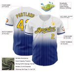 Custom Name Number Authentic Yellow-Royal White Pinstripe Baseball Jersey - Personalized Fashion Team Apparel Personalized