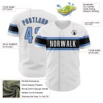 Custom Baseball Jersey with Personalized Name & Number - Authentic Blue & Black White Design Personalized White Powder Blue-Black