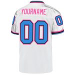 Custom Authentic Football Jersey for Team - Personalized White Powder Blue-Pink Mesh with Name and Number Personalized White