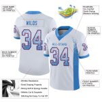 Custom Name Number Mesh Fashion Football Jersey Personalized White Powder Blue-Red Team Gear Personalized White Powder Blue-Red