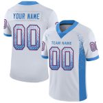 Custom Name Number Mesh Fashion Football Jersey Personalized White Powder Blue-Red Team Gear Personalized White Powder Blue-Red