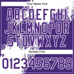 Custom Baseball Jersey with 3D Abstract Brush Stroke Design - Personalized White Purple Team Name & Number Personalized White