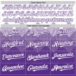 Custom Name and Number Baseball Jersey with 3D Gradient Square Shapes in White and Purple - Personalized Sports Apparel Personalized