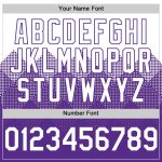 Custom Name and Number Baseball Jersey with 3D Gradient Square Shapes in White and Purple - Personalized Sports Apparel Personalized
