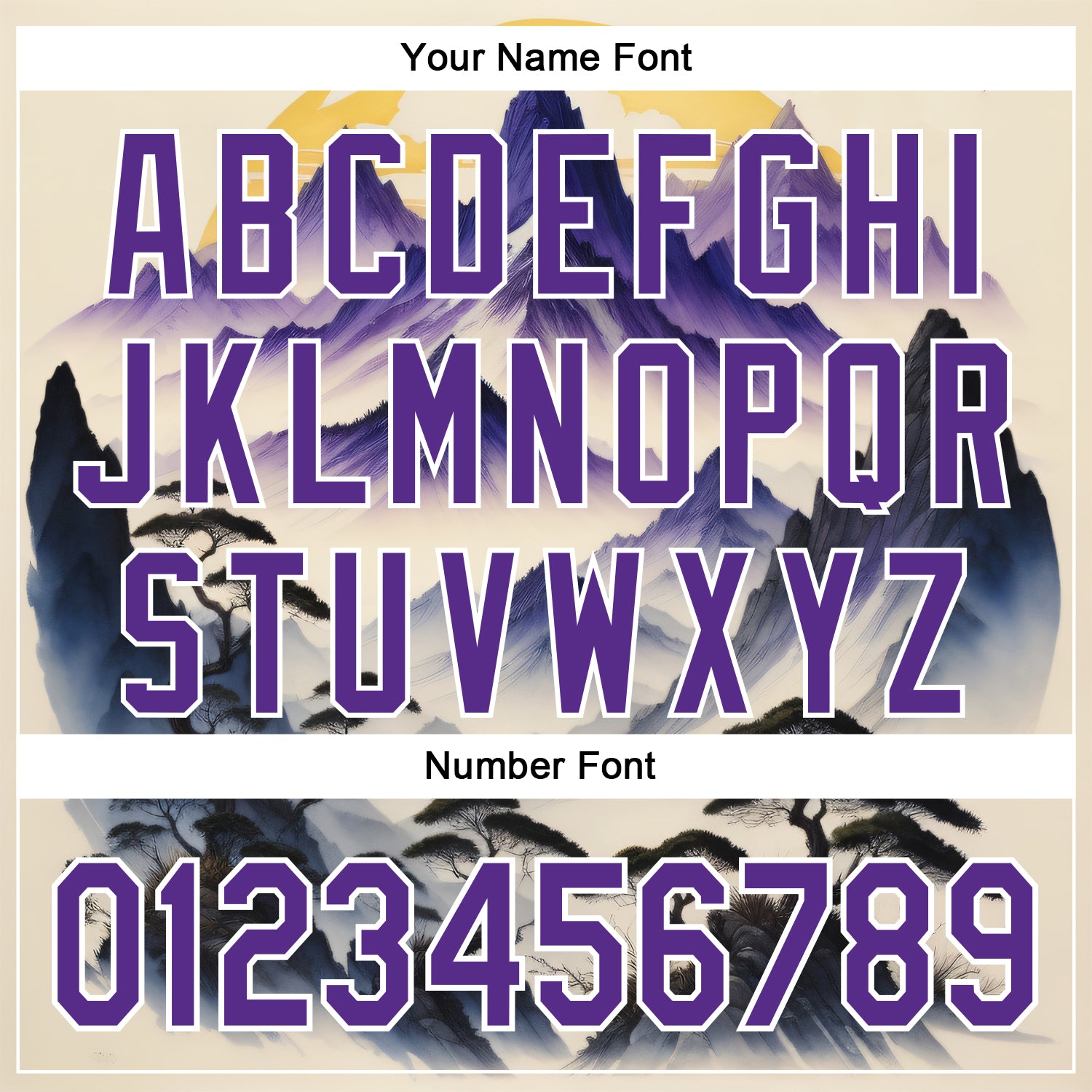 Personalized White Purple 3D Pattern Design Mountains Landscape Authentic Baseball Jersey Team Custom Name and Number Custom Name Number Baseball Jersey Mountains Landscape 3D Pattern Design White Purple Authentic Team Personalized White Purple - Image 5