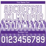 Custom Unisex Softball Jersey with Personalized Name and Number - White Purple 3D Pattern, Two-Button Design Personalized