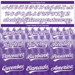 Custom Unisex Softball Jersey with Personalized Name and Number - White Purple 3D Pattern, Two-Button Design Personalized