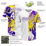 Custom Name Number Tropical Palm Leaves Unisex Softball Jersey - Personalized White Purple 3D Pattern Two-Button Design Personalized