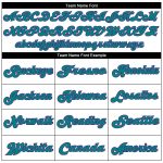 Personalized Custom Name and Number Throwback Football Jersey in White Purple Aqua Mesh Personalized White Purple-Aqua Mesh