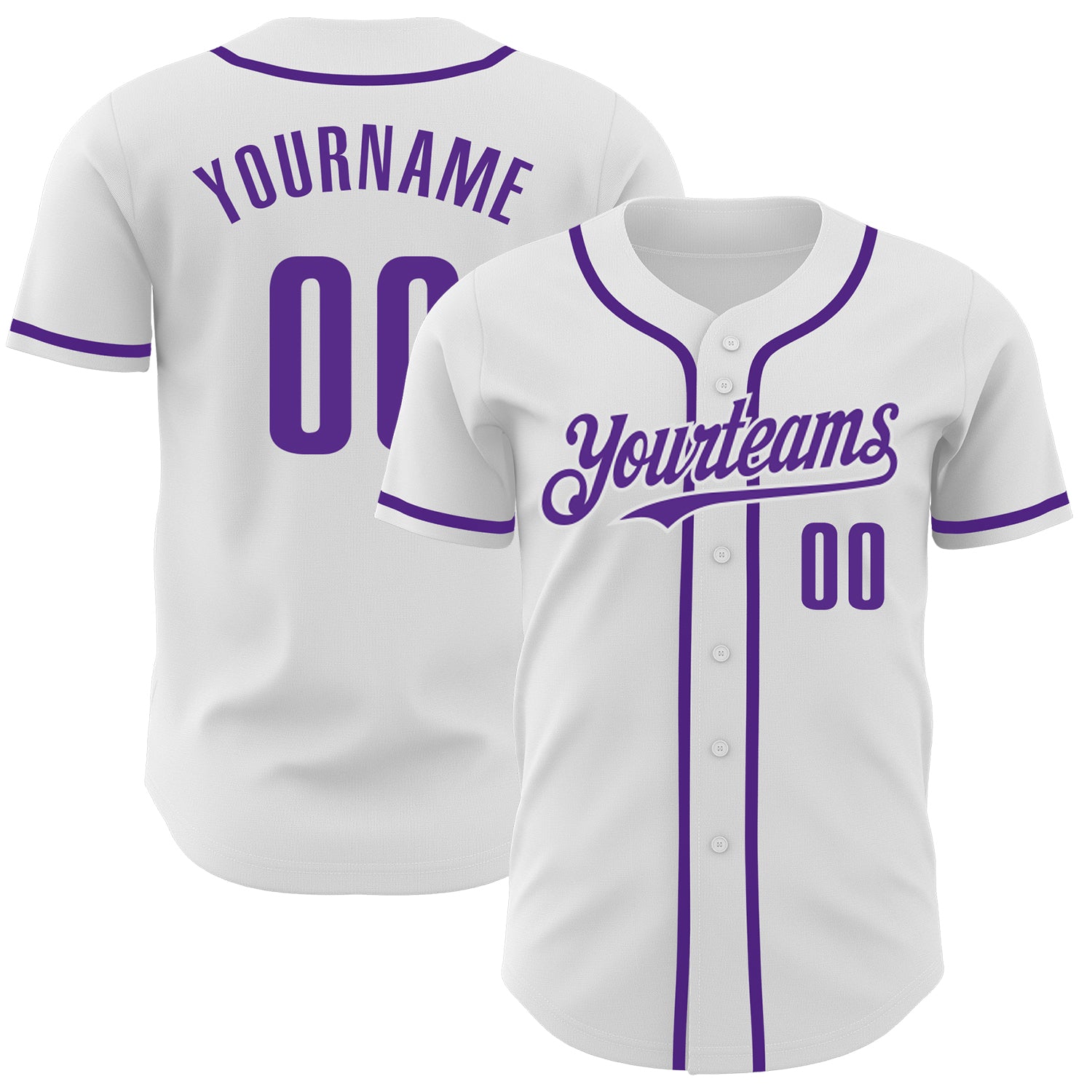 Custom Name Number Personalized Baseball Jersey Purple White Authentic Team Personalized White Purple Authentic Baseball