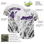 Custom Name and Number Personalized Abstract 3D Splash Baseball Jersey in White Purple-Black Design Personalized White Purple-Black