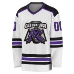 Personalized Purple Black Hockey Jersey - Custom White Sports Apparel Personalized White Purple-Black Hockey Jersey