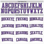 Custom Name and Number Long Sleeve Performance T-Shirt for Team - Personalized White Purple-Black Color Personalized White