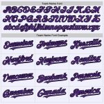 Custom Name Number Authentic Throwback Baseball Jersey - Personalized White Purple Black Mesh Personalized White Purple-Black