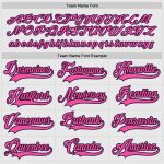 Custom Team Hockey Jersey with Personalized Name & Number - White Purple Black Pink Personalized White Purple Black-Pink