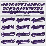 Custom Two-Button Unisex Softball Jersey in White, Purple, and Black Personalized White Purple-Black Two-Button Unisex Softball
