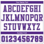 Personalized Basketball Jersey Sublimation Suit in White Purple Color Block - Round Neck Design Personalized White Purple