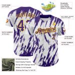 Custom Name Number Baseball Jersey - Personalized 3D Purple Gold Abstract Design, Sharp Shape, Authentic Team Wear Personalized