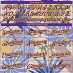 Custom Name and Number Baseball Jersey with Hawaii Palm Leaves, White Purple-Gold 3D Design Personalized White Purple-Gold