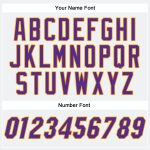 Custom Name and Number Baseball Jersey | Personalized White Purple-Gold Authentic Team Jersey Personalized White Purple-Gold