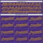 Custom Name Number Personalized White Purple Gold Baseball Jersey Authentic Split Fashion Team Personalized White Purple-Gold