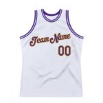Custom Basketball Jersey - Personalized Purple Gold Throwback Design, Authentic Team Name and Number Personalized White Purple-Gold