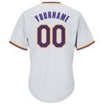 Customizable Purple Gold Baseball Jersey Shirt with Personalized Name and Number - Authentic Throwback Rib-Knit Design Personalized