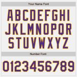 Custom Name Number Varsity Letterman Jacket White Purple Gold Bomber Full-Snap Personalized Team Gear Personalized White