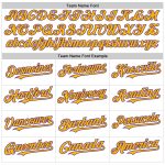 Custom Name and Number Authentic Baseball Jersey in White Purple Gold Line - Personalized Team Gear Personalized White Purple-Gold