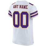 Personalized Football Jersey - Authentic White Purple Gold Mesh Design Personalized White Purple-Gold Mesh Authentic Football