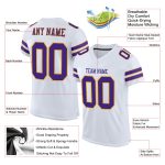 Personalized Football Jersey - Authentic White Purple Gold Mesh Design Personalized White Purple-Gold Mesh Authentic Football