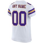 Personalized Custom Football Jersey for Authentic Team - White Purple Gold Mesh with Name & Number Personalized White Purple-Gold
