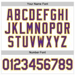 Custom Name and Number Performance T-Shirt for Teams - Personalized White Purple-Gold Tee Personalized White Purple-Gold