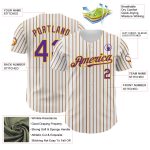 Custom Purple Gold Pinstripe Baseball Jersey with Personalized Name & Number - Authentic Team Apparel Personalized White
