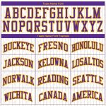 Custom Name Number Basketball Jersey Sublimation Round Neck Personalized White Purple Gold - Team Suit Personalized White