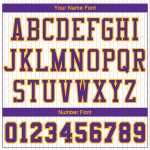 Custom Name Number Basketball Jersey Sublimation Round Neck Personalized White Purple Gold - Team Suit Personalized White