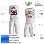 Custom Name Number Basketball Jersey Sublimation Round Neck Personalized White Purple Gold - Team Suit Personalized White