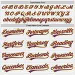 Custom Softball Jersey with Personalized Name and Number, White Purple-Gold Unisex Two-Button Design Personalized White Purple-Gold