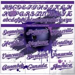 Custom Name and Number 3D Pattern Bowling Ball Baseball Jersey - Personalized White Purple-Gray Design Personalized White