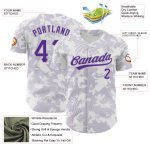 Custom Name and Number Baseball Jersey - Personalized 3D Curve Lines Design in White, Purple, and Gray, Authentic Team Apparel