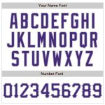 Custom Name and Number Baseball Jersey - Personalized 3D Curve Lines Design in White, Purple, and Gray, Authentic Team Apparel