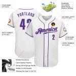 Custom Name Number Baseball Jersey - Personalized White Purple Gray Authentic Team Jersey Personalized White Purple-Gray