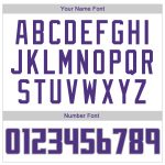 Custom Name and Number Personalized Baseball Jersey Shirt - White Purple Gray Authentic Throwback Rib-Knit Personalized White