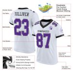 Personalized Authentic Football Jersey - White Purple Gray Black Mesh Design Personalized White Purple Gray-Black Mesh Authentic