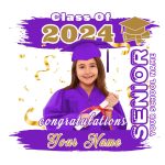 Custom Name Number 3D Graduation T-Shirt for Team - Personalized White Purple Old Gold Design Personalized White Purple-Old