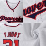 Custom Name and Number Authentic Baseball Jersey - Personalized White Purple Gold Design Personalized White Purple-Old Gold